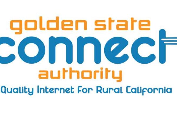 Text orange and blue: Golden State Connect Authority. Quality Internet for All