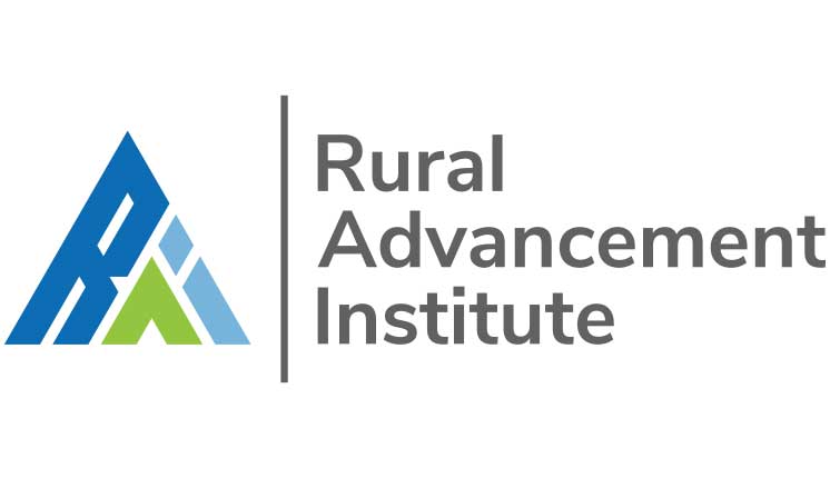 tri-colored graphic of an A-shaped mountain, next to the words "Rural Advancement Institute"
