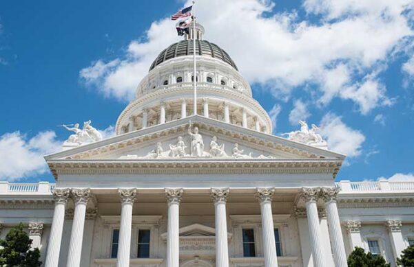California State Capitol dome and pillars
