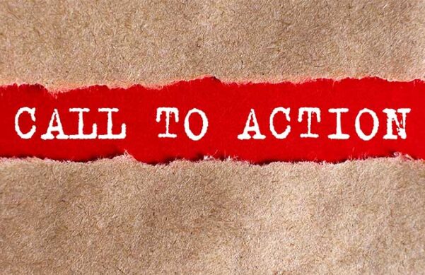 brown paper torn to reveal red stripe with words "call to action"