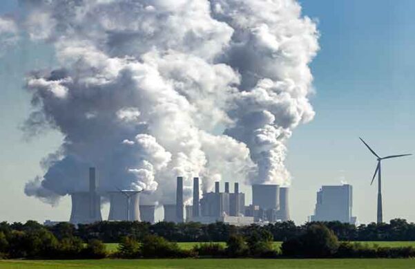 Power plant factory chimney emissions