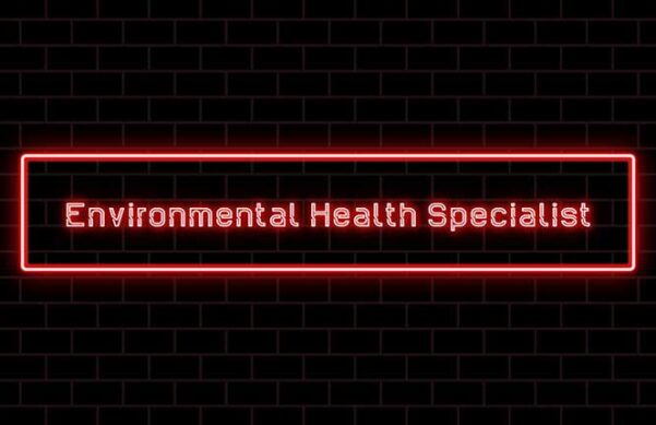 Black sign with neon words and border.