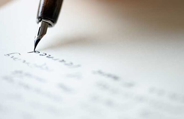 pen writing a letter
