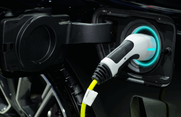 closeup of charging nozzle for zero emission vehicle