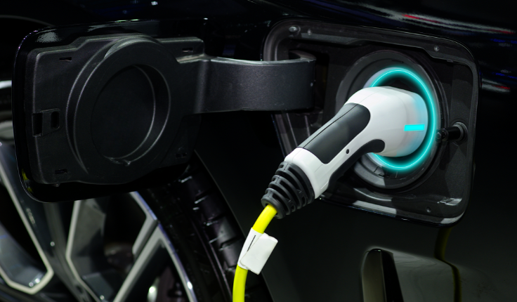 closeup of charging nozzle for zero emission vehicle